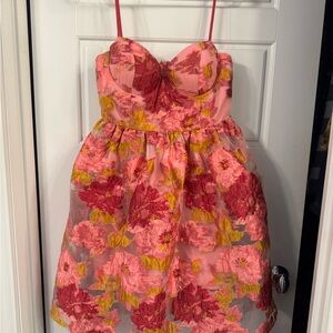 Fashion Nova Pink Sleeveless Sweetheart Midi Dress